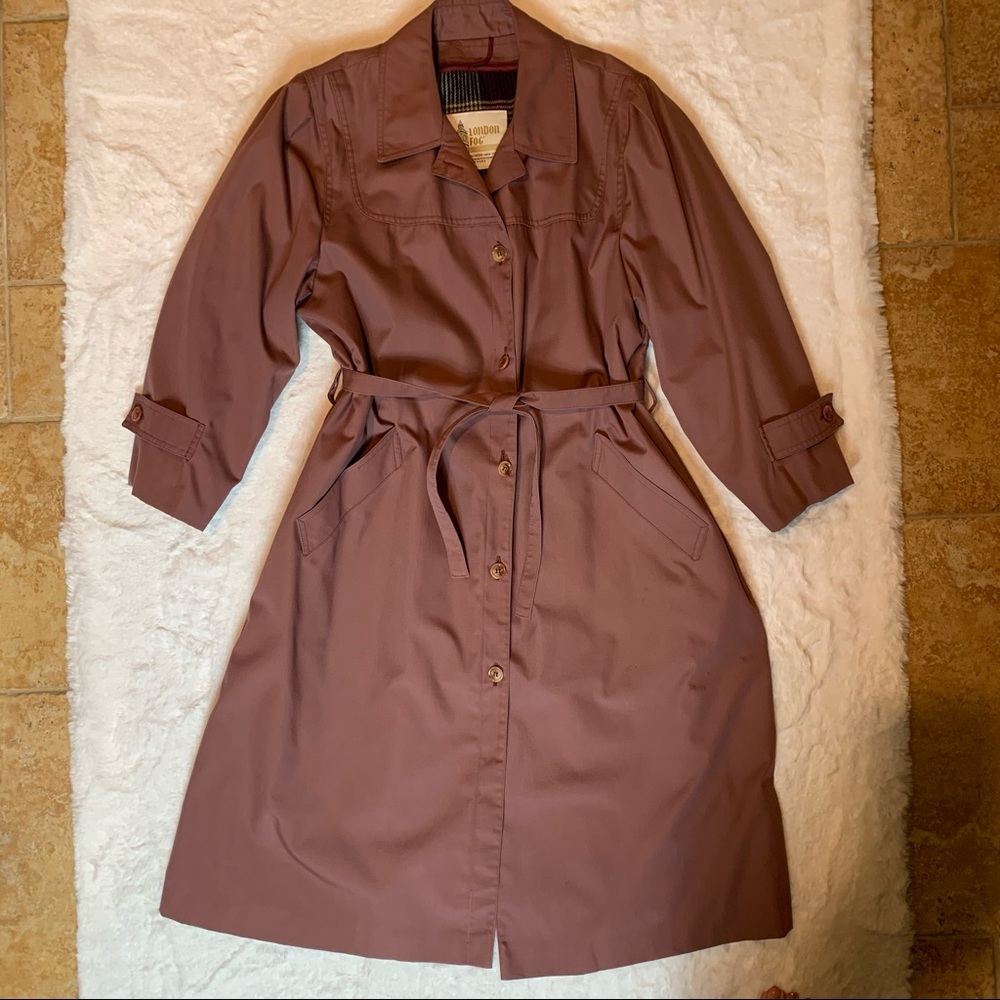 London Fog Women’s Trench Coat Heavy Lining Made USA Sz 14 Petite READ